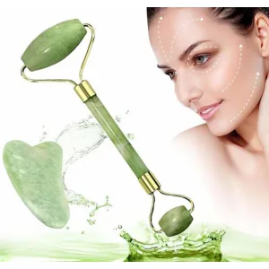 Jade Gezichtsmassageroller en Gua Sha Lifting Tool