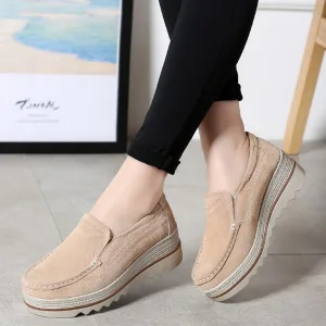 Brede Voeten Orthopedische Suède Leren Schoenen voor Dames