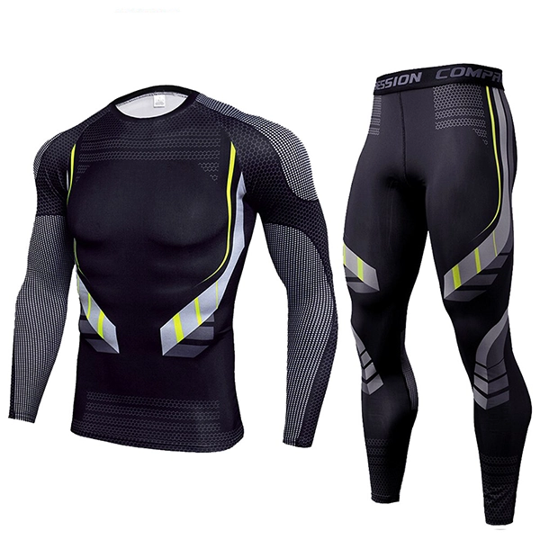 compressieset, gymsportkleding, sportkleding voor heren, rashguard, compressiebroeken, heren lange mouw