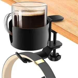 bekerhouder voor tafel, bureaubekerhouder, hoofdtelefoonhanger, bureauhoofdtelefoonhanger
