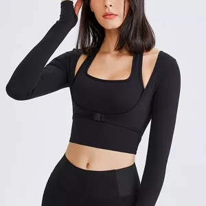 crop top, t-shirt met lange mouwen, sport top, vrouwen top, sportschool t-shirt, vrouwen sport t-shirt, training t-shirt