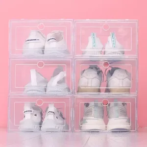 schoen organizer, doorzichtige schoenendozen, plastic schoenendozen, stapelbare schoenendoos, plastic schoenenkoffer
