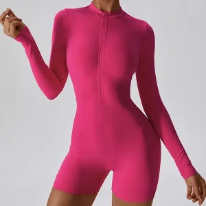 body met lange mouwen, damesbody, body met rits, trainingspak, damesromper