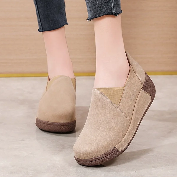 dames loafers, mocassins, platform schoenen, platform loafers, slip-on schoenen, suède leren schoenen