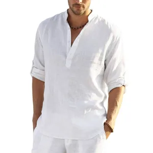 heren overhemd, katoenen overhemd, heren casual overhemd, heren los overhemd