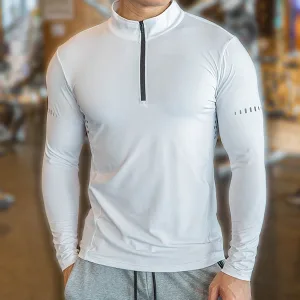 shirt met lange mouwen, compressieshirt, sportshirt, hardloopshirt, sneldrogend shirt, herensportshirt, ritsshirt