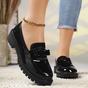dames schoenen, slip-on schoenen, lak schoenen