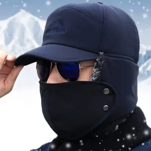 Winter baseballpet met gezichtsbescherming