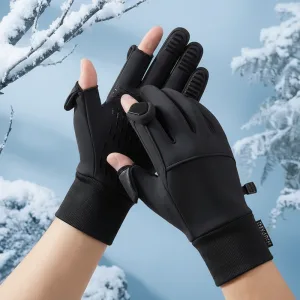 Warme Winter Geïsoleerde Waterdichte Fleece Touchscreen Handschoenen met Omklapbare Vingers