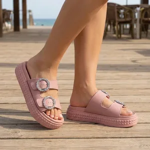 Dames sandalen met dikke zool Verstelbaar Comfortabele zomerse instapschoenen