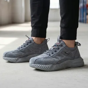 Ademende mesh veiligheidsschoenen antislip lichtgewicht werksneakers met teenbescherming