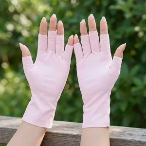IJssilk UV-beschermende handschoenen met halve vingers